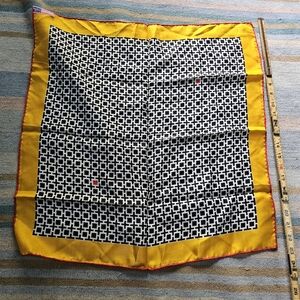 Vintage Geometric Silk Scarf 23×23in